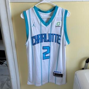Jordan White and Blue Charlotte Jersey